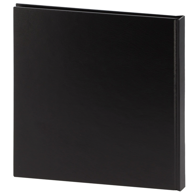 Square black leather photo album