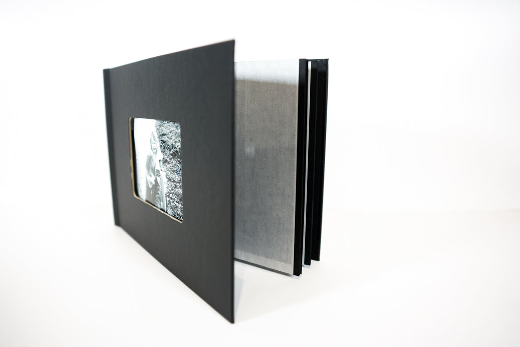 Album photo noir adhésif, position paysage, fenêtre personnalisable 