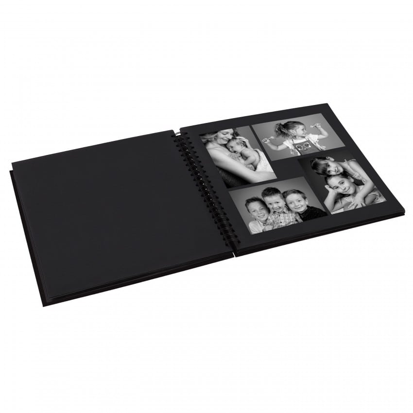 Album photo traditionnel 50 pages noires - 100 photos de 10x15 cm - Couverture Noire24x26 cm