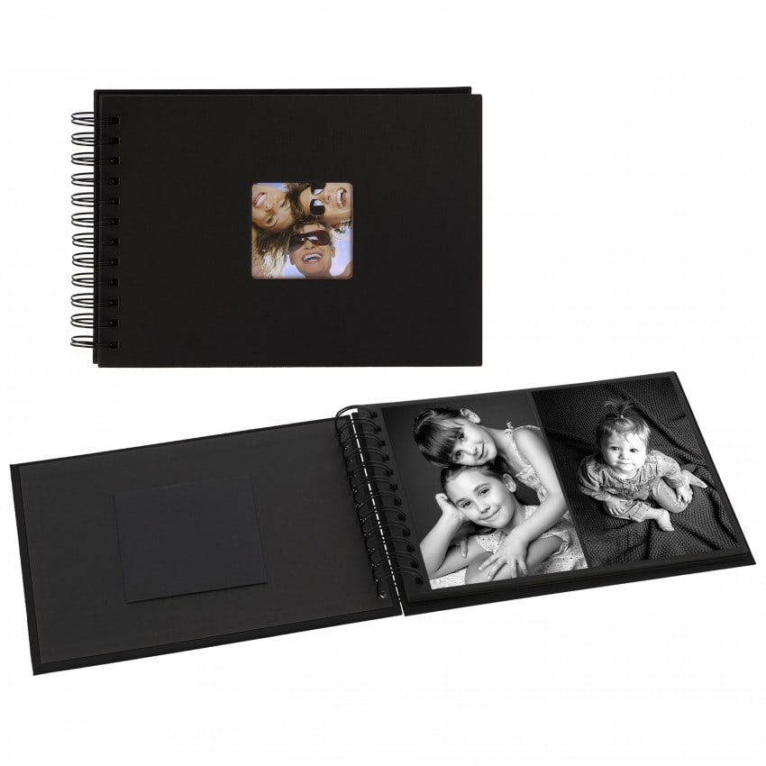 Mini album traditionnel - 20 pages noires - 40 photos - Couverture Noire 23x17cm + fenêtre
