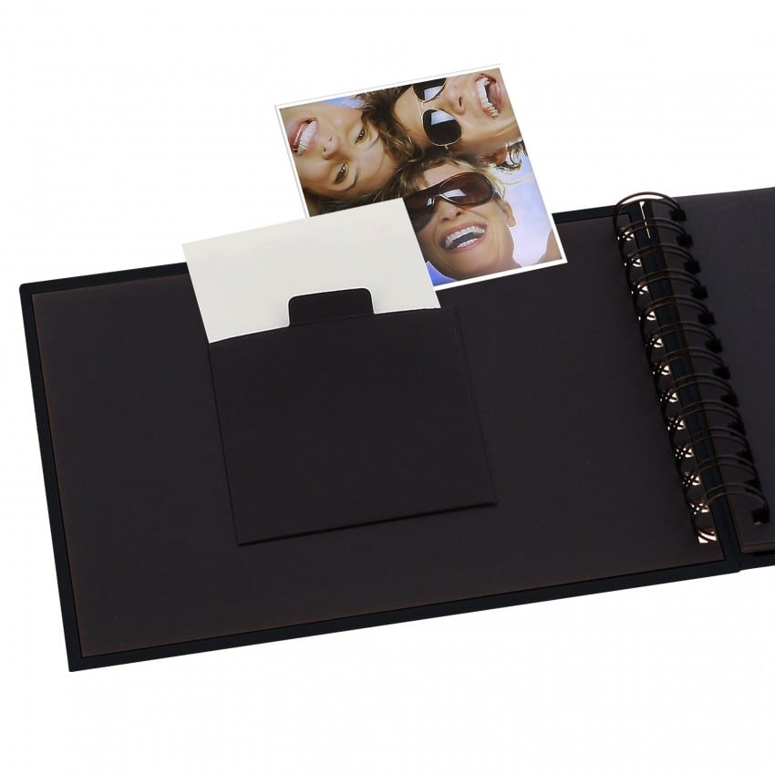 Mini album traditionnel - 20 pages noires - 40 photos - Couverture Noire 23x17cm + fenêtre